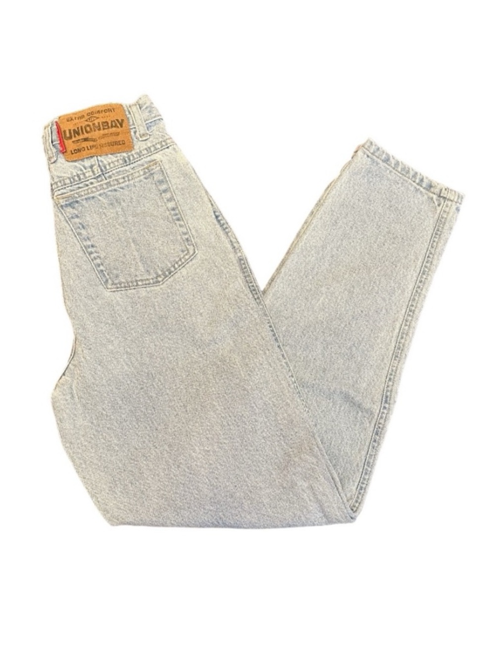 Unionbay 7x31 Vintage Tapered Denim Blue Jeans 1990s Relaxed Fit Light Wash